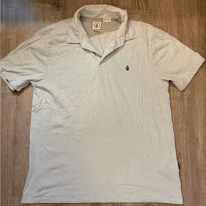 Volcom Men's Pale Gray Polo with Embroidered Logo